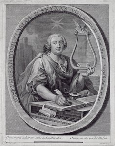 Ritratto di Jose Carlos Seixas (1704-42) inciso da John Daulle (1703-63) da Francisco Vieira